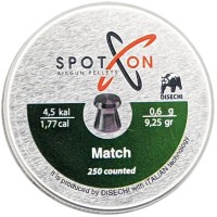 Кулі пневматичні Spoton Match кал. 4,5 мм. Вага - 0,60 г. 250 шт/уп