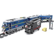 Конструктор ZIPP Toys Поезд DF11 Z с рельсами. Цвет: синий