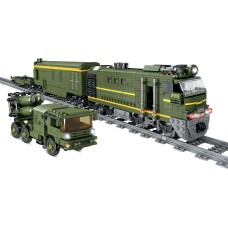 Конструктор ZIPP Toys Поезд DF2159 с рельсами. Цвет: зеленый