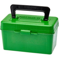 Коробка MTM H50-RM на 50 патронів кал. 22-250 Rem: 6 mm BR Norma: 243 Win: 6,5x55: 7,62x39: 308 Win. Колір – зелений.