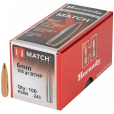 Куля Hornady BTHP Match кал. 6 мм (.243) маса 105 гр (6.8 г)/100 шт
