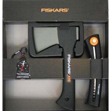 Набір інструментів Fiskars 160304 Сокира Х5 + пила 123830+компас