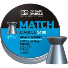 Кулі пневматичні JSB Diabolo Match S 100. Кал. 4.5 мм. Вага - 0.53 г. 500 шт/уп