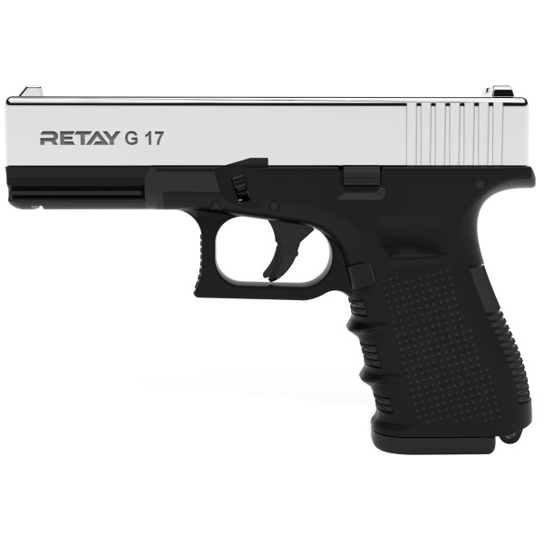 Пистолет стартовый Retay G17 кал. 9 мм. Цвет - nickel. (1474-10011)