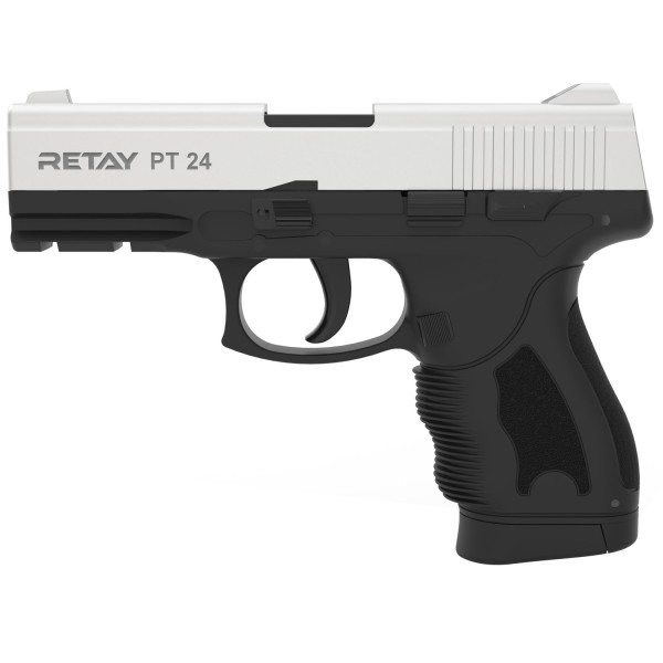 Пистолет стартовый Retay PT24 кал. 9 мм. Цвет - chrome. (1474-10014)