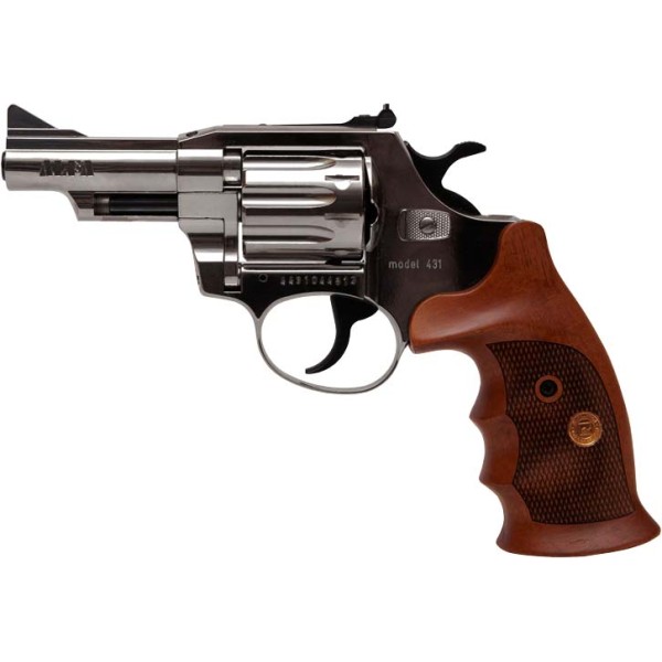 Револьвер флобера Alfa mod.431 3 Никель. Рукоять №9. Материал рукояти - дерево (1301-10008)